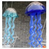 Blown Glass Jelly Fish Wind Chimes