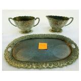 Silver Tray Sugar & Creamer Set
