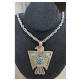 Vintage Bell Nickel Silver Pendant Necklace