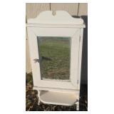 Vintage White Painted Wood Medicine Cabinet