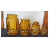 LE Smith Moon & Stars Amber Canister Set