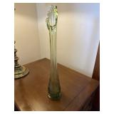 VTG Avocado Swung Glass Vase