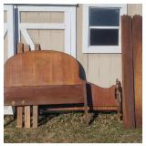 Vintage Full Wooden Headboard / Footboard