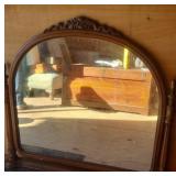 Vintage Wood-Framed Vanity Mirror