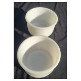 Two Vintage Milk Glass Mixing Bowls