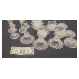 19 Vintage Glass Candlestick Holders