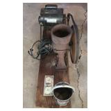 Vintage Motor-Powered Grain Grinder.
