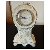 Porcelain Snowflake Mantel Clock