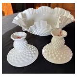 Fenton Milk Glass Hobnail Large Bowl