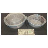 2 Vintage Fire King Sapphire Blue Cassarole Dishes