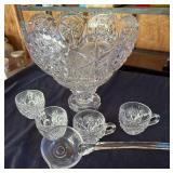 Jeannette Crystal Pedestal Punch Bowl