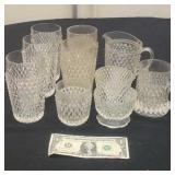 Vintage Indiana Glass Diamond Point Glassware