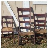 1 VTG Wooden Rocker & 2 Chairs