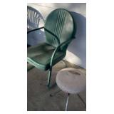 Vintage Metal Chair and Stool