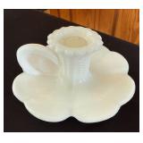 Milk Glass Narcissus Finger Held Candlestick