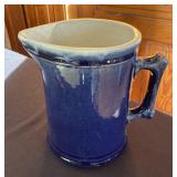 Early Cobalt Blue Stoneware Pitcher