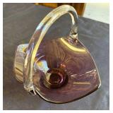 Fenton Amethyst Art Glass Basket