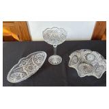 EAPG Crystal Cut Glass Dishes