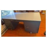 VTG Grey Metal Desk and Rolling Chair