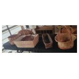 Multiple Wicker Baskets + Shelving Unit