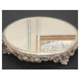 12" Vintage Silver-Plated Mirrored Vanity Tray