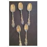 5 William Rogers Silver-Plated Spoons