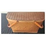 Vintage Redman (?) Wicker Picnic Basket