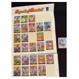 Unused Legends of Baseball 33 Cent Stamps
