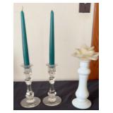 E.O. Brody Milk Glass Candlestick