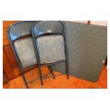 Green Card Table with 2 Chairs