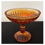 Jeannette Amberina Footed Pedestal Candy Dish
