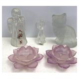 Fenton Iridescent Praying Angel, Viking Glass Cat