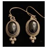 Sterling and onyx earrings