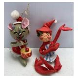 Annalee Elf & Mouse (broken foot)