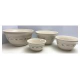 Longaberger Pottery Heritage Green Nesting Bowls