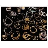 Silver and gold tone hoop earrings