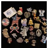 Seasonal tie tacks and lapel pins