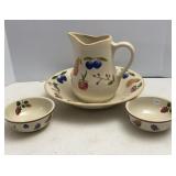 Longaberger Pottery Fruit Medley Salad Bowls