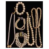Pearl like necklaces and bracelets