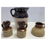 Roseville Brown & Cream Pitcher