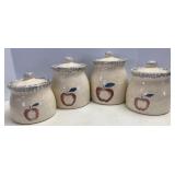 Apple Pattern Pottery Canisters