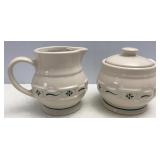 Longaberger Heritage Green Sugar & Creamer