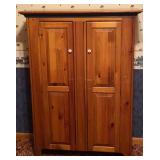 Pine Storage Cabinet with Shelves