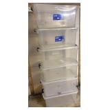 (6) Homs 74qt Clear Totes with Locking Lids