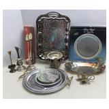 Silver Plate, Pewter & Brass Serving/Candlestick