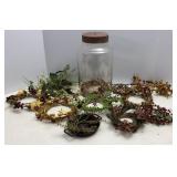 Candle Berry Rings & Large Glass Jug