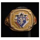 10K yellow gold K of C ring size 11