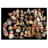 Holiday wooden, plastic  and resin pins