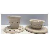 Longaberger Pottery Heritage Green Trivet, Candle