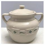 Longaberger Pottery Heritage Green Cookie Jar